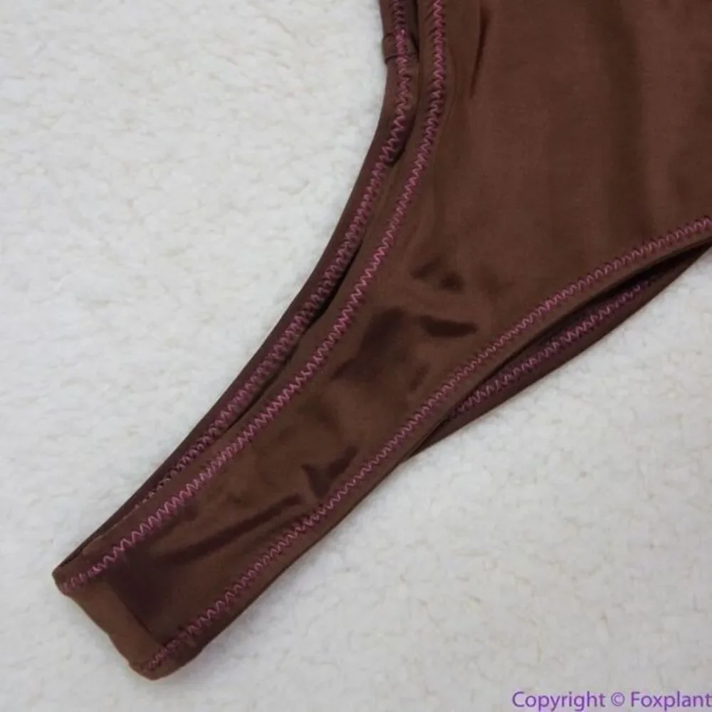 NEW Frankie's‎ Bikinis Katarina Satin Cheeky Bikini Bottom, L